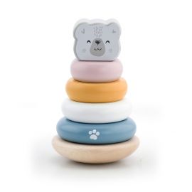 Polar Bear Stacker – Wooden Wobble Ring Stacking Toy