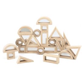 Mirror Blocks Set - 24 pcs - Wooden Blocks Solid Wood