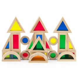 Color Blocks 24 pcs Set - Wooden Blocks Solid Wood
