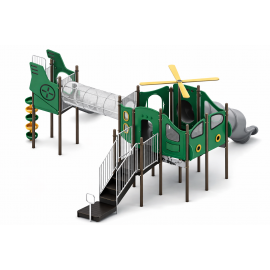 helicopter theme - physical activity set a (dark green & brown)